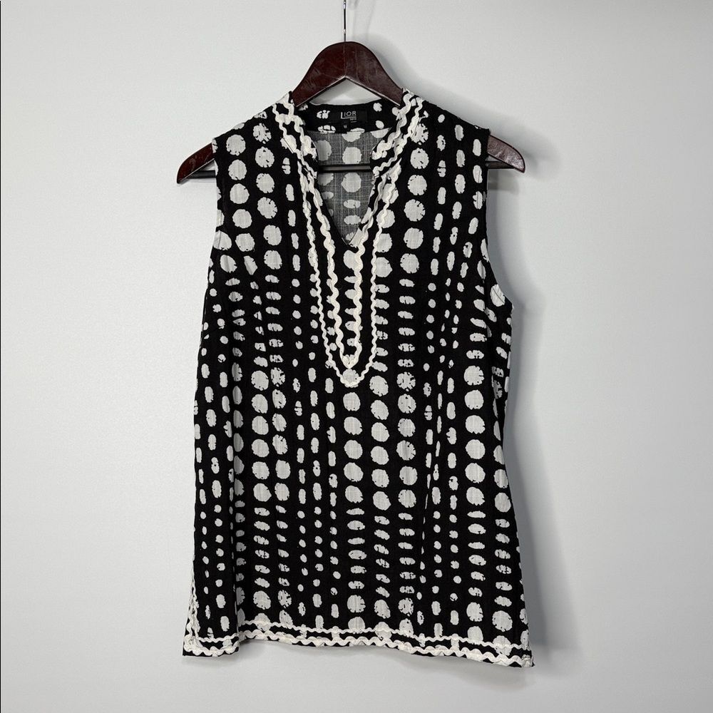 Lior Paris Black and White Sleeveless Top Size Medium